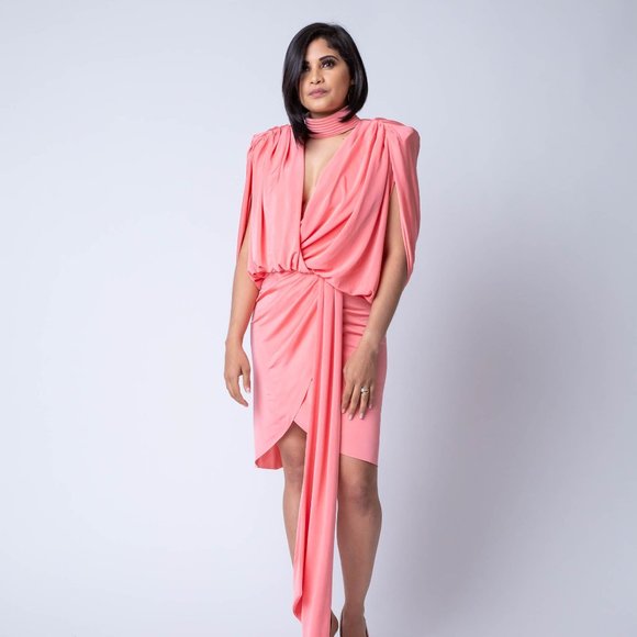 newborn ivory dress Dresses | Hot Pink Short With Choker embellishments